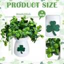 Maxcheck 2 Pack St. Patricks Day Shamrock Vase Large Artificial Clover Plants Live in Pots St. Patricks Plants Vase Gift for Irish Party Tiered Tray Decoration