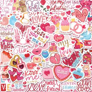 Holographic Heart Stickers, Red Pink Heart Vinyl, Kids Cards Scrapbooking Decor, Valentines Gifts Party Favors, Waterproof Romantic Stickers