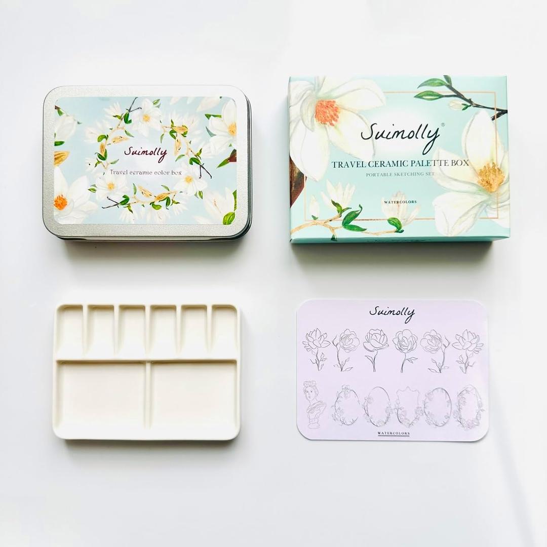 Watercolor Palette, Travel Watercolor Palette, for Artists Illustrations, Drawing (Empty Box) (8well) (4.3" x 3.1" x 0.5")
