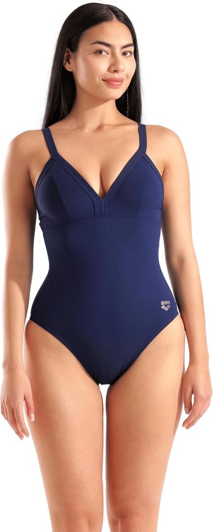 ARENA Women's Lara Shapewear Soft Curve Back B Cup One Piece Swimsuit (Blue) 34