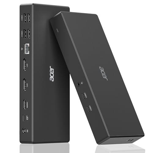 Acer Docking Station, 11-in-1 Laptop Docking Station 4K@60Hz for 3 Monitors with 2x Display Port+HDMI, Ethernet, 5Gbps Data, Audio, 135W Power, USBC Dock Compatible with Acer, Dell, MacBook Air/Pro, HP