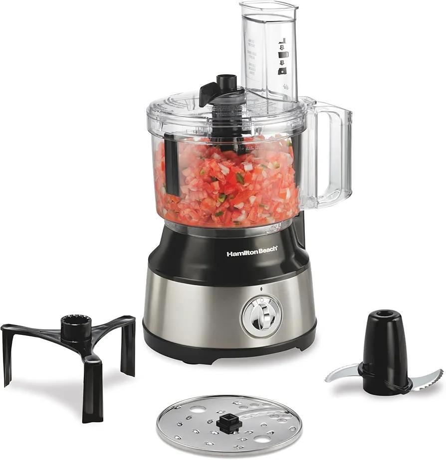Hamilton Beach Food Processor & Vegetable Chopper for Slicing, Shredding, Mincing, and Puree, 10 Cups + Easy Clean Bowl Scraper, Black and Stainless Steel (70730) Hamilton Beach Food Processor & Vegetable Chopper for Slicing, Shredding, Mincing, and Puree, 10 Cups + Easy Clean Bowl Scraper, Black and Stainless Steel (70730)