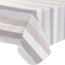 Walrus Heavy Duty Vinyl Tablecloth with Flannel Backing Waterproof Oil-Proof Plastic Table Cloth Stain-Resistant Wipeable Rectangle or Square Table Cover for Indoor and Outdoor (Line,54x54 Inch)