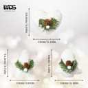 WDS WONDROUS Fabric Christmas Ornaments with Pinecones, Plush Ornaments for Christmas Tree, Rustic Heart Star Tree Shape Xmas Balls Decor Set for Farmhouse Holiday Decorations (6Pcs, White)