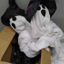 Hourleey Halloween Decorations Outdoor, 2 Pack Standing Lighted up Spooky Ghosts Halloween Decor Indoor for Porches Yard Party Lawn