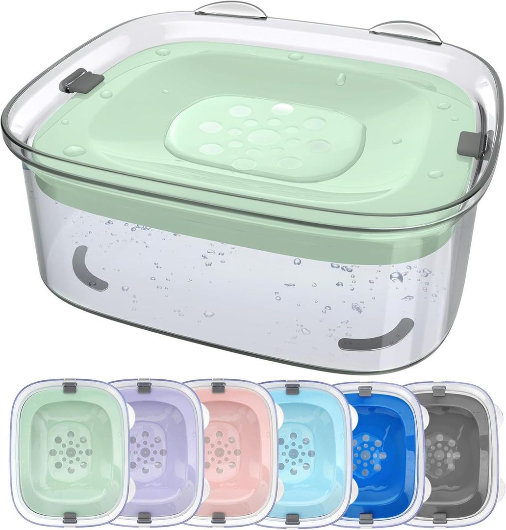 AONKEY 3L Dog Water Bowl No Spill, 101oz Large Spill Proof Dog Bowl Reduce Refill, Anti Splash No Mess Dispenser Dripless Slow Drinking Water Bowl for Sloppy Messy Drinkers (Sprout Green)