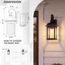 FEMILA 21" Outdoor Wall Light Fixture, 2 Pack Modern Outdoor Wall Sconce, Rust-Proof Waterproof Wall Light with Seeded Glass, Ideal for Porch, Patio, Entryway, Garage, 4FD54B2-2PK BK