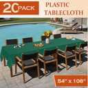 20 Pack Dark Green Rectangle Plastic Tablecloth, 54"x 108" Disposable Table Cloth Party Table Cover, Plastic Table Cloth for Birthday Wedding Party