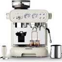 Espresso Machine with Grinder and Milk Frother, 20 Bar ULKA Pump
Fully Removable Burr Assembly, Adjustable Dosing & Independent Hot Water for Latte, Cappuccino & Americano at Home or Office
