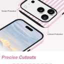 Jusy Compatible with MagSafe Striped Case for iPhone 17, Cute Aesthetic Striped Magnetic Phone Case, Soft TPU and Hard PC Protective Phone Cover for Women Girls(Matte)- Pink and White