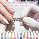 11 Colors Nail Art Pens Set: Fine Tip 0.5mm Quick-Dry Nail Art Markers for DIY Nail Designs & Nail Painting, Ideal Gift for Women & Girls, Great for Home Salon & Beginners