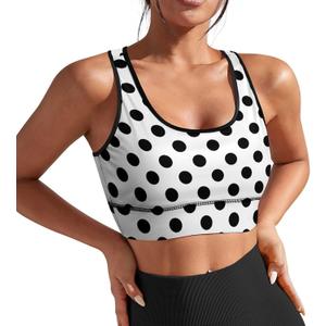 Sports Bras for Women Funny Yoga Crop Tank Tops for Exercise Athletic Workout Running Cycling Gym (Medium, Multicolor 6)