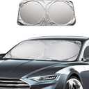 Ziciner Car Windshield Sun Shade with Storage Pouch, Auto Sun Shield Blocks UV Rays Protector Cover, Foldable Front Window Sunshade Visor Protection Fits for Most Cars SUVs (Large 6333.8in)