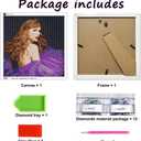 Nikolle Diamond Painting Kits with Wooden Frame, Merch, DIY Diamond Art Kits for Beginners, Gifts for Women 9x9 inch(Purple/Big)