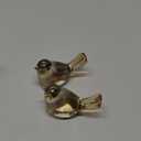 Small Bird Figurines Home Decor Glass Crystal Bird Statue Modern Style Decorative Ornaments for Living Room, Bedroom, Farmhouse, Office Desktop, Book Shelf, Coffee Table, Cabinets (Gold)