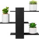 Aja Flames 3-Tiered Wooden Wall Plant Shelf - Rotating Plant Wall Shelf - Space Saving - Walnut