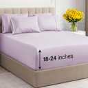 Extra Deep King Sheet Set - 6 Piece Breathable and Cooling Sheets - Hotel Luxury Bed Sheets Set - Easy Fit - Soft, Wrinkle Free and Comfy Sheets Set - Light Lavender Sheet Set with Extra Deep Pockets