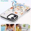 Toycamp for iPhone 16 Plus Case Compatible with Magsafe - Cute Design 360 Magnetic Ring Holder Stand Kickstand Funny Flower Girly Pretty Fashion TPU Phone Covers for Women Tenn Girls