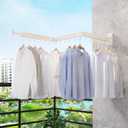 ZdwCyl Clothes Drying Rack,Laundry Space Saver Wall Mounted,Retractable,Collapsible(Tri-Fold), White Color Rack Clothing, White