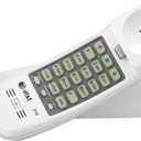 AT&T 210 Basic Trimline Corded Phone, No AC Power Required, Wall-Mountable, White
