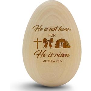 He Is Risen Easter Decorations, Wooden Bible Verse Resurrection Eggs, Christian Religious Faith Based Spring Gifts For Friends Family Adults, Resurrection Eggs Easter Story, 04