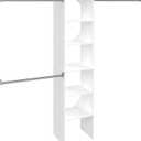 ClosetMaid SuiteSymphony Wood Closet Organizer Starter Kit with Tower and 3 Hang Rods, Shelves, Adjustable, Fits Spaces 4  9 ft. Wide, Engineered Wood, Pure White, 16"