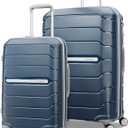 Samsonite Freeform 2-Piece Luggage Set - Carry-On & Large Checked Luggage with Dual Spinner Wheels - Durable Polypropylene Hardshell - TSA Lock, Airline-Approved - Expandable Hard Shell - Navy
