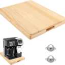 Sliding Tray for Coffee Maker - Appliance Slider 360 Rolling Tray With Wheels & Brake for Kitchen Countertop, Sliding Pull Out Mat for Ninja Air Fryer Coffee Pot Under the Cabinet (12"W 16"D) Black