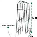 6 ft Tall, Garden Trellis for Climbing Plants Outdoor with Nylon Net for Cucumbers Vines Beans Raised Bed - Lightweight Metal, Black, 6ft U-frame