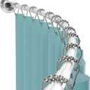 Zenna Home Curved Shower Curtain Rod, No Drill, 50-72 Inch Adjustable Tension Shower Rod for Bathroom, Rustproof, Non-Slip, Adds Room in Shower, Chrome