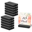 Acrylic Sign Stand Card Holder, 7 PCS Place Sign Holders with Card Slot, Stands for Acrylic Signs, Table Numbers Display Stands for Meeting/Menu/Table Numbers (Black)