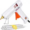 MECOLOUR Hot Glue Gun Kit,1 Hot Glue Gun and 7 Sticks(11mm,15cm),150W, Dual-Temperature,Fast Preheating Hot Melt Gun, High Temp for Arts Craft School DIY, Home Repairs, Construction, and Wood (white)