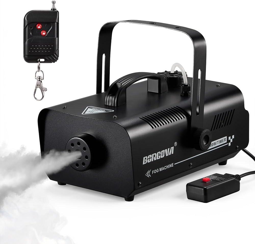 1000W Professional Fog Smoke Machine, 5000 CFM with 1L Tank, 160ft Wireless Remote & Timer Control, 9-16ft Range - for Stage Halloween Parties Concerts Photography Clubs, BF-01