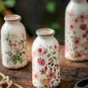 Vintage Ceramic Small Vase, Farmhouse Rustic Dcor, Home Decorative Vase for Your Kitchen, Bedroom, Office, Living Room, Bathroom& Shelf Centerpiece Table Decorations (Retro Creative Style S) (Colorful Daisy - 6 Inch)