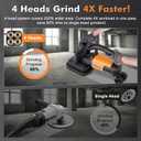 YUCHENGTECH 4 Head Concrete grinder Set 4" Concrete Floor Grinder 3800W Concrete Surface Planer with Dust Extraction Shroud Auxiliary Wheels for Grinding Concrete Cement Marble