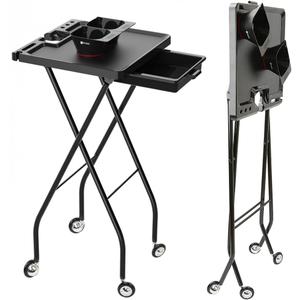 Salon Folding Tray, Folding Salon Rolling Tray on Wheels, Color Tray for Hair Esthetician&Stylist,Tattoo Cart, Beauty