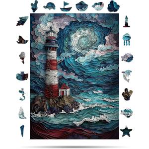 Crafthub Landscape Puzzle for Adults out of Quality Wood  A3 Lighthouse Puzzle with 272 Pieces  Jigsaw Puzzles with Unique Shapes  Family Games for Kids and Adults  15.4" x 10.9" (39.1cm x 27.6cm) Crafthub Landscape Puzzle for Adults out of Quality Wood  A3 Lighthouse Puzzle with 272 Pieces  Jigsaw Puzzles with Unique Shapes  Family Games for Kids and Adults  15.4" x 10.9" (39.1cm x 27.6cm)