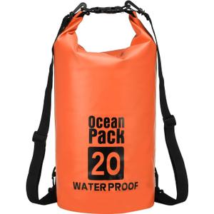 Waterproof Dry Bag, 20L Fit for Women Men Water Proof Bags Lightweight Dry Storage Floating Backpack with Whistle for Travel Backpacking Boating Kayaking Camping (Orange)