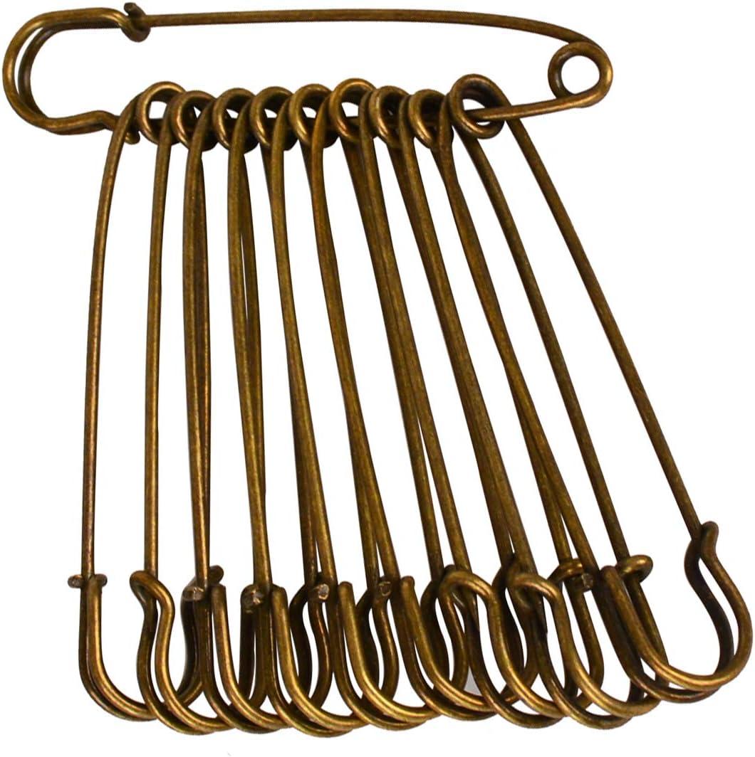 50 Pcs Safety Pins Heavy Duty Large Safety Pins (Brown)