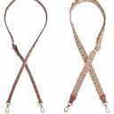 2 Pcs Strap Compatible with Longchamp Mini Bag, Adjustable Strap for Longchamp bag, include Leather, Nylon Canvas, Conversion Kit Fit for Bag