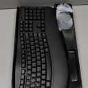 Wireless Keyboard and Mouse Combo, 2.4G Full Size Wave Keys Ergonomic Keyboard with Wrist Rest and 3-Level DPI Adjustable Wireless Ergonomic Mouse for Windows, Mac OS Desktop/Laptop/PC(Black)