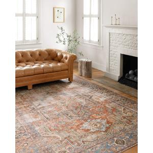 Loloi Loren Terracotta/Sky 5'-0" x 7'-6" Area Rug
LQ-15 Printed Approx. 5x8 Orange Living room Dining room Bedroom, Vintage Inspired, Timeless, Classic, Textured, Area Rug