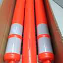 RoadHero 42 Inch Delineator Post with Base, Portable Orange Traffic Delineator Posts Cones with Reflective Collars for Parking Lots, Road Safety, Construction Events (3 Pack)