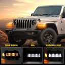 M MIBAHE LED JL Fender Lights with Side Marker Replace for Jeep Wrangler 2018-2022 Sahara, Rubicon, High Altitude Models STOCK HALOGEN Turn Signal 6 wires for stock headlights are halogen