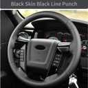 Hand Sewn Steering Wheel Cover Microfiber Leather Stitched on Wrap,Fit for Ford 2015 Expedition/2014 F-150 Tremor/2013 F-150/2010 2011 F-150 Harley-Davidson/2009 F-150 Platinum/2009 F-150 FX4