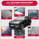 UV Resistant Winter Windshield Cover with Reflective Straps Breathable Hail Cover - Windproof & Dustproof | 6-Layers Waterproof Sedan Car Cover for All Weathers for Sedan & Trucks