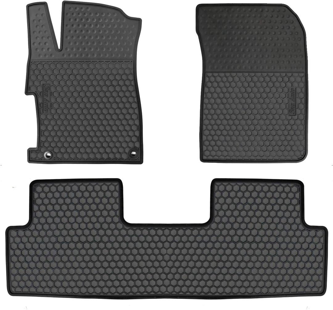 Car Floor Mat for Honda Civic 9th Generation 2012 2013 2014 2015, Custom Fit Rubber Full Black Auto Floor Liners Mat All Weather Protection Heavy Duty Odorless