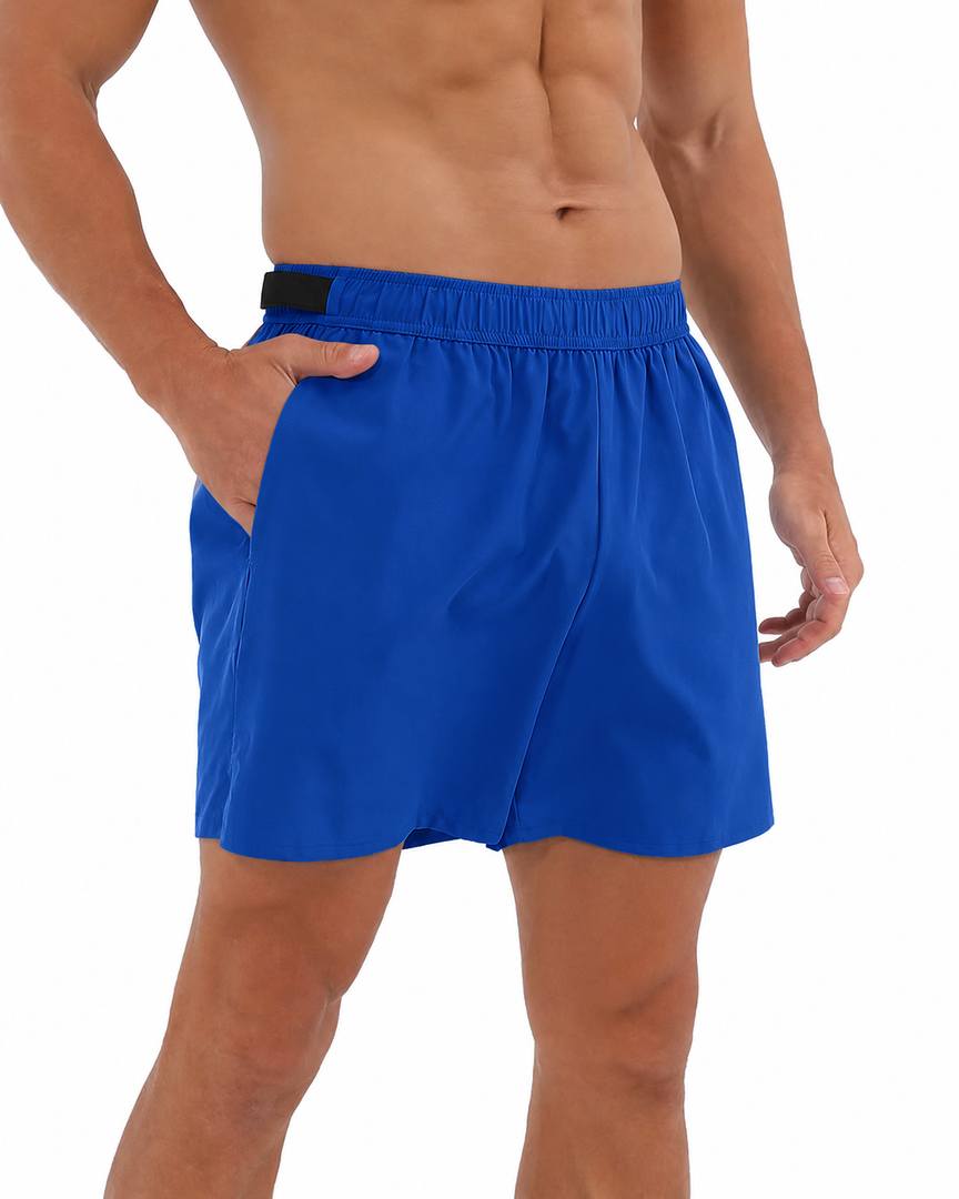 ODODOS Men's Athletic Shorts with Pockets 5" Quick Dry Lightweight Workout Gym Running Shorts, Blue, XX-Large