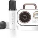 Mini Karaoke Machine for Kids Adults, Fun Portable Bluetooth Speaker with 2 Wireless Microphones, Stereo Sound Enhanced, Rich Bass, Cute Music Toys for Girls and Boys Ages 3-12 to Sing Loudly