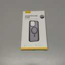 Lamicall Magnetic Case for iPhone 15 Pro Max, for Magsafe - [Diamond Textured Anti-Slip Edge] [Military Grade Shockproof Protection] Translucent Hard Slim Magnet Protective Cover (Black)